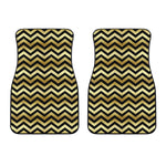 Gold And Black Chevron Pattern Print Front Car Floor Mats