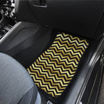 Gold And Black Chevron Pattern Print Front Car Floor Mats