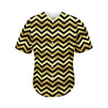 Gold And Black Chevron Pattern Print Men's Baseball Jersey