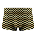 Gold And Black Chevron Pattern Print Men's Boxer Briefs