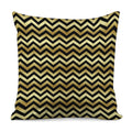 Gold And Black Chevron Pattern Print Pillow Cover