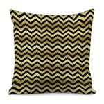 Gold And Black Chevron Pattern Print Pillow Cover