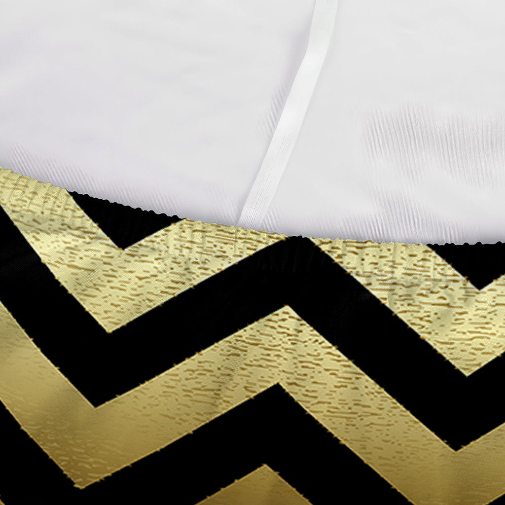 Gold And Black Chevron Pattern Print Sofa Cover