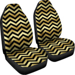 Gold And Black Chevron Pattern Print Universal Fit Car Seat Covers