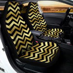 Gold And Black Chevron Pattern Print Universal Fit Car Seat Covers