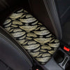 Gold And Black Feather Pattern Print Car Center Console Cover