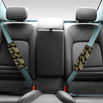 Gold And Black Feather Pattern Print Car Seat Belt Covers