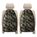Gold And Black Feather Pattern Print Car Seat Organizers