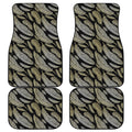 Gold And Black Feather Pattern Print Front and Back Car Floor Mats