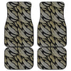 Gold And Black Feather Pattern Print Front and Back Car Floor Mats