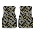 Gold And Black Feather Pattern Print Front Car Floor Mats