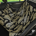 Gold And Black Feather Pattern Print Pet Car Back Seat Cover