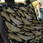 Gold And Black Feather Pattern Print Pet Car Back Seat Cover