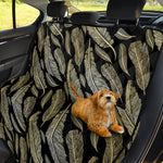 Gold And Black Feather Pattern Print Pet Car Back Seat Cover