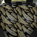 Gold And Black Feather Pattern Print Pet Car Back Seat Cover