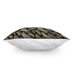 Gold And Black Feather Pattern Print Pillow Cover
