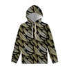 Gold And Black Feather Pattern Print Pullover Hoodie