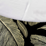 Gold And Black Feather Pattern Print Sofa Cover