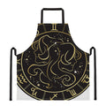 Gold And Black Gemini Sign Print Apron