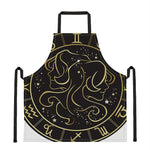 Gold And Black Gemini Sign Print Apron