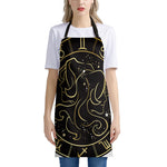 Gold And Black Gemini Sign Print Apron