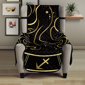 Gold And Black Gemini Sign Print Armchair Protector