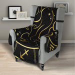 Gold And Black Gemini Sign Print Armchair Protector