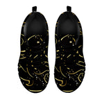 Gold And Black Gemini Sign Print Black Sneakers