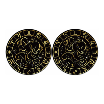 Gold And Black Gemini Sign Print Car Coasters