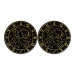 Gold And Black Gemini Sign Print Car Coasters