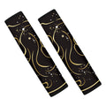 Gold And Black Gemini Sign Print Car Seat Belt Covers
