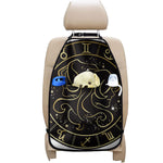 Gold And Black Gemini Sign Print Car Seat Organizers