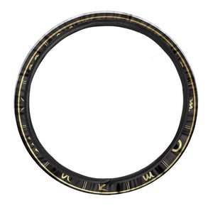 Gold And Black Gemini Sign Print Car Steering Wheel Cover