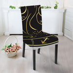 Gold And Black Gemini Sign Print Dining Chair Slipcover