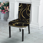 Gold And Black Gemini Sign Print Dining Chair Slipcover