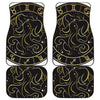 Gold And Black Gemini Sign Print Front and Back Car Floor Mats