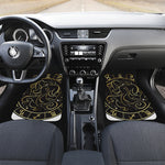 Gold And Black Gemini Sign Print Front and Back Car Floor Mats