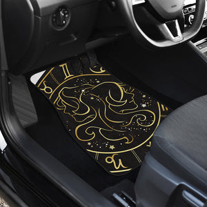 Gold And Black Gemini Sign Print Front Car Floor Mats