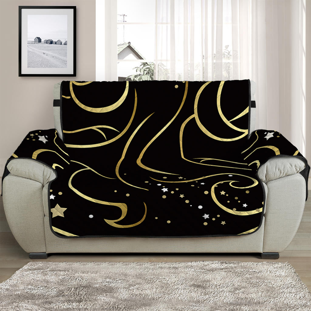 Gold And Black Gemini Sign Print Half Sofa Protector