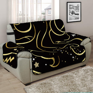 Gold And Black Gemini Sign Print Half Sofa Protector