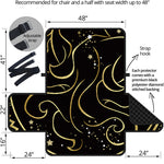 Gold And Black Gemini Sign Print Half Sofa Protector