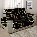 Gold And Black Gemini Sign Print Half Sofa Protector