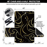 Gold And Black Gemini Sign Print Half Sofa Protector