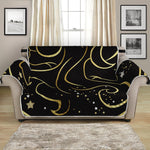 Gold And Black Gemini Sign Print Loveseat Protector