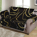 Gold And Black Gemini Sign Print Loveseat Protector