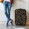 Gold And Black Gemini Sign Print Luggage Cover