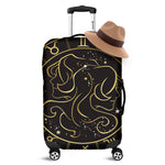 Gold And Black Gemini Sign Print Luggage Cover