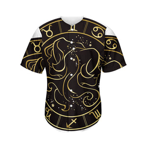 Gold And Black Gemini Sign Print Men's Baseball Jersey