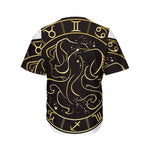 Gold And Black Gemini Sign Print Men's Baseball Jersey