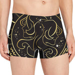 Gold And Black Gemini Sign Print Men's Boxer Briefs